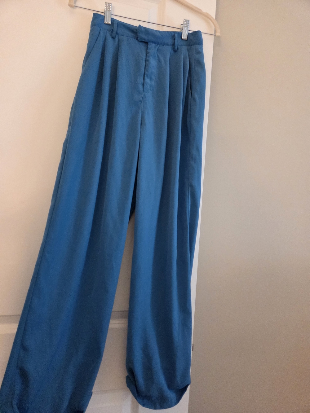 Cider Blue High-Waisted Wide Leg Trousers XS